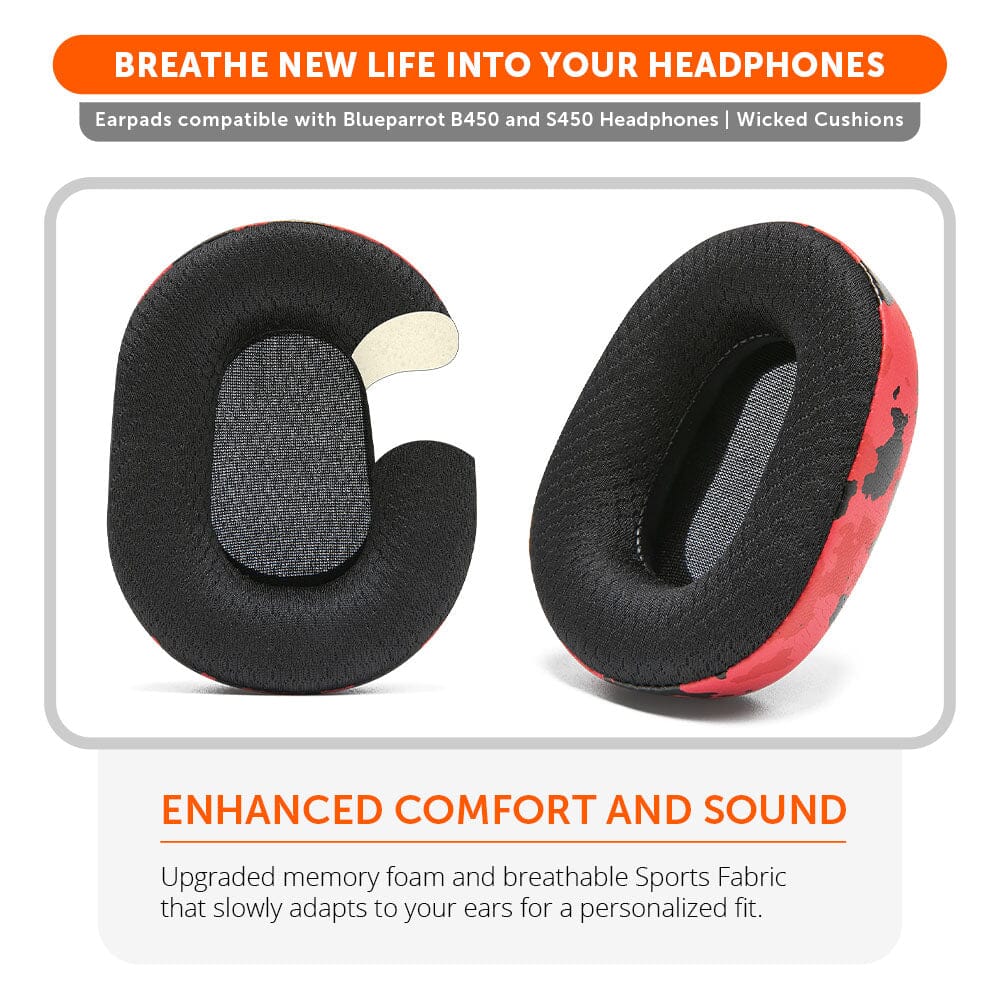 Upgraded BlueParrot B450 WC PadZ Earpads Replacement Wicked Cushions