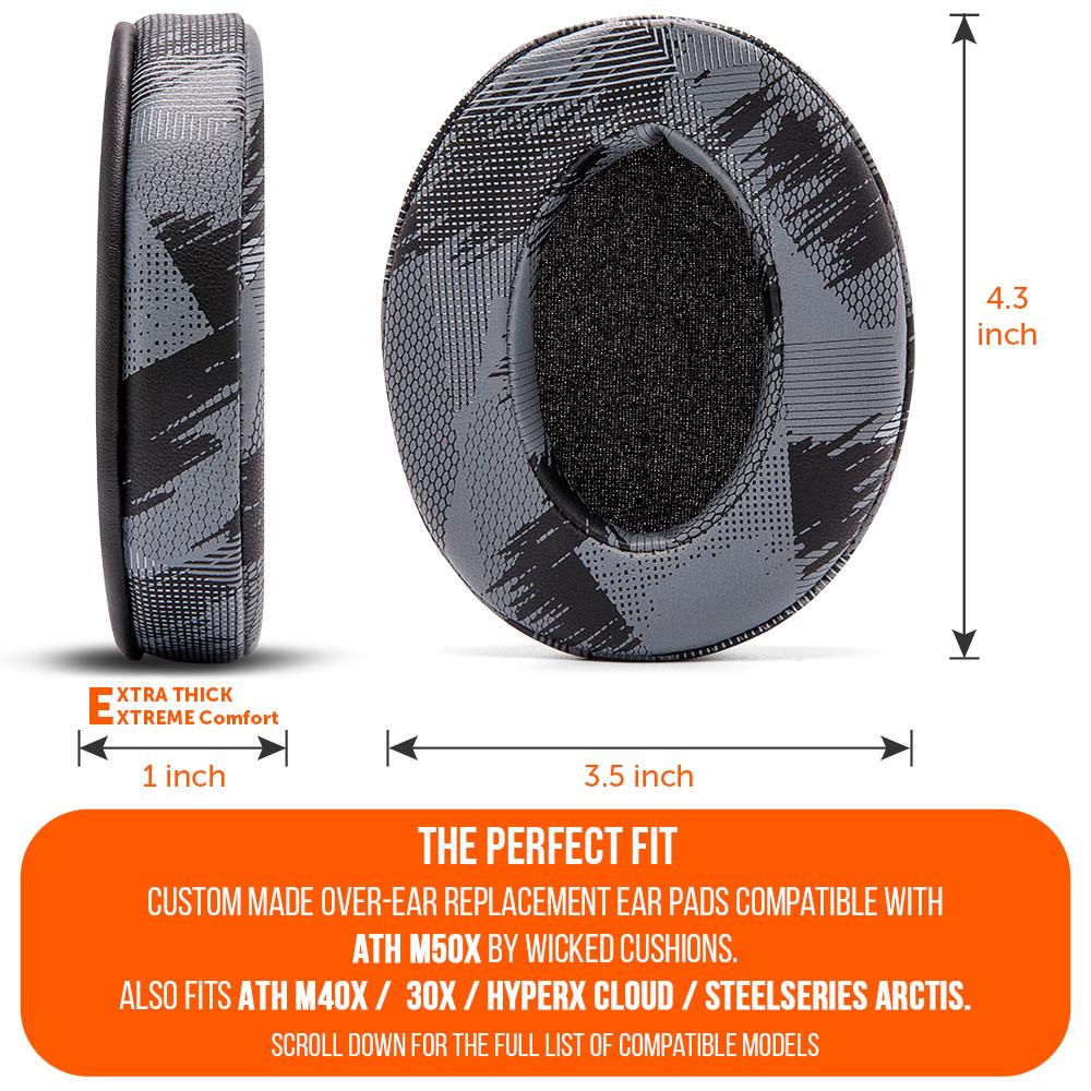 Upgraded Thick Memory Foam Gaming Earpads Replacement Wicked Cushions