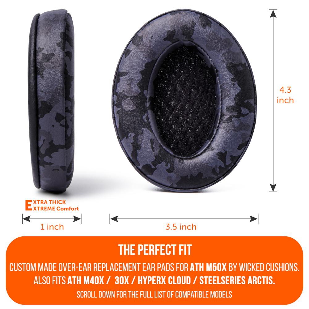 Upgraded Thick Memory Foam Gaming Earpads Replacement Wicked Cushions
