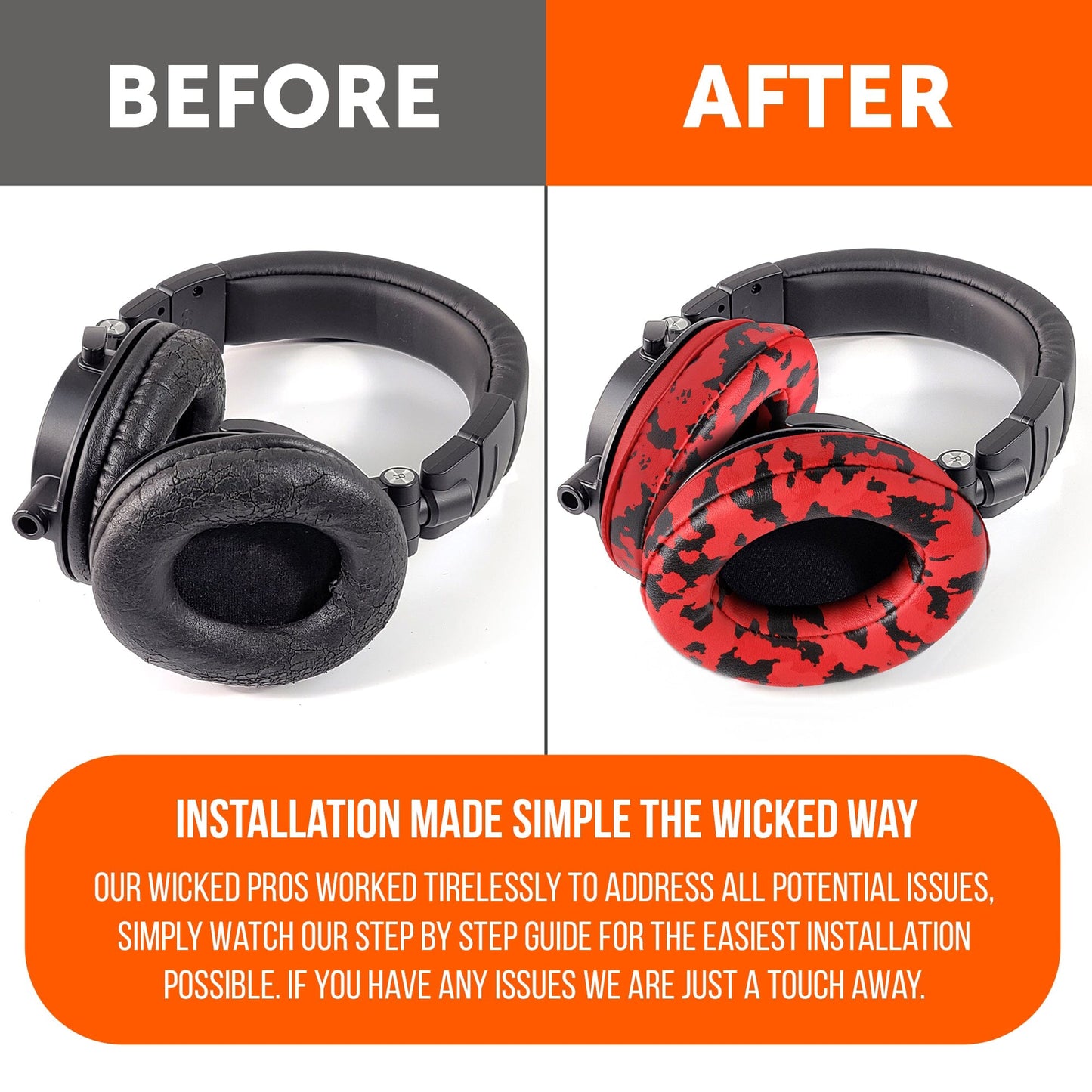 Upgraded Thick Memory Foam Gaming Earpads Replacement Wicked Cushions