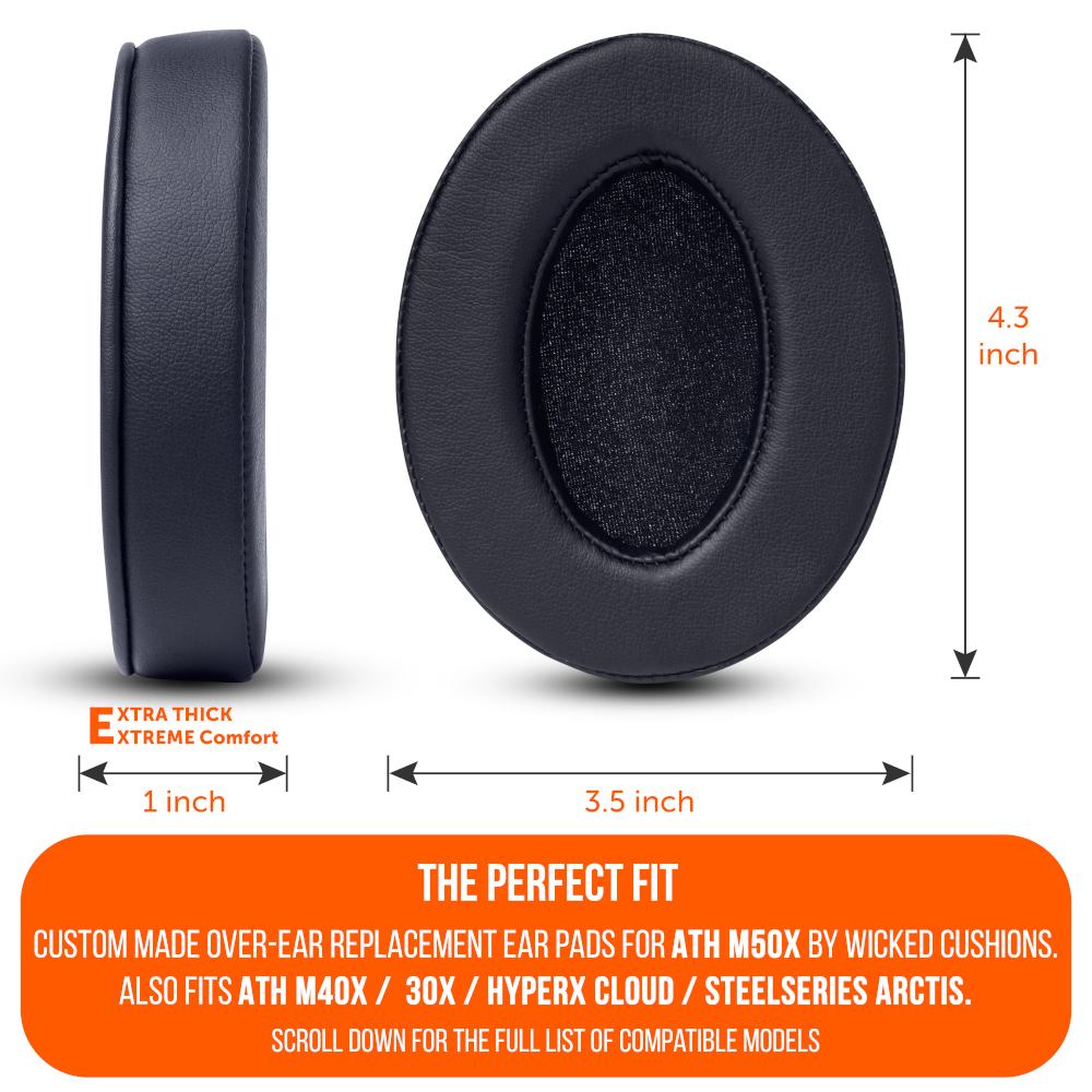 Upgraded Thick Memory Foam Gaming Earpads Replacement Wicked Cushions