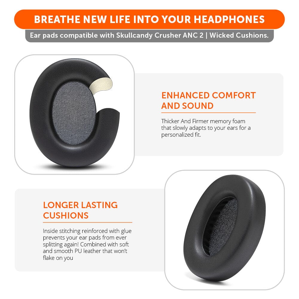 Upgraded Crusher ANC 2 Earpads Premium Replacement for Skullcandy