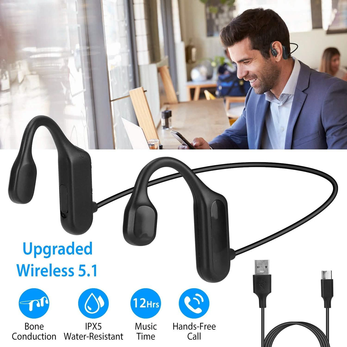 Wireless 5.1 Bone Conduction Headphone V5.1