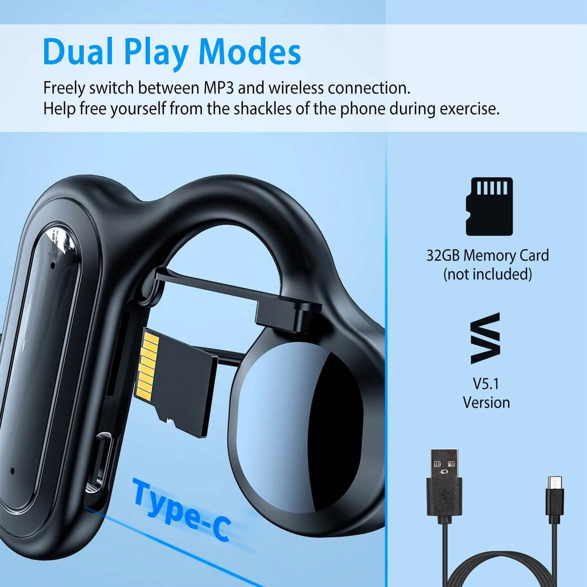 Wireless 5.1 Bone Conduction Headphone V5.1