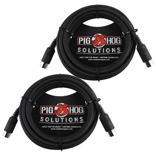 2 Pack Pig Hog Solutions PMID15 - 15ft MIDI Cable Black Instrument Interface - New