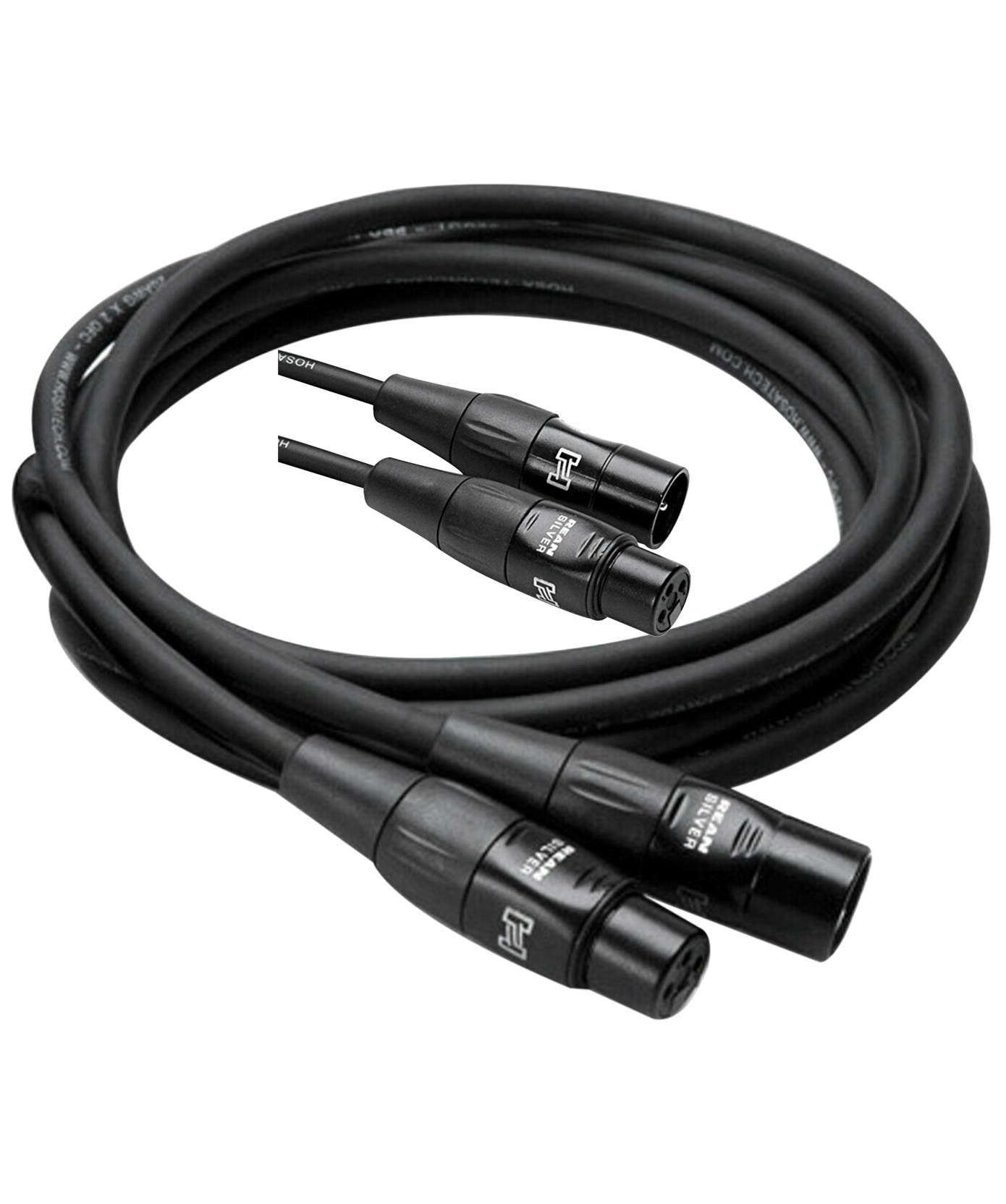 NEW - 2 Pack Hosa Pro Microphone Cable REAN XLR3F to XLR3M, HMIC-025 (25 Feet) Black