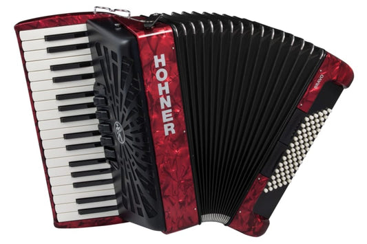 Hohner Bravo III 72 Chromatic Piano Key Accordion - Pearl Red -NEW