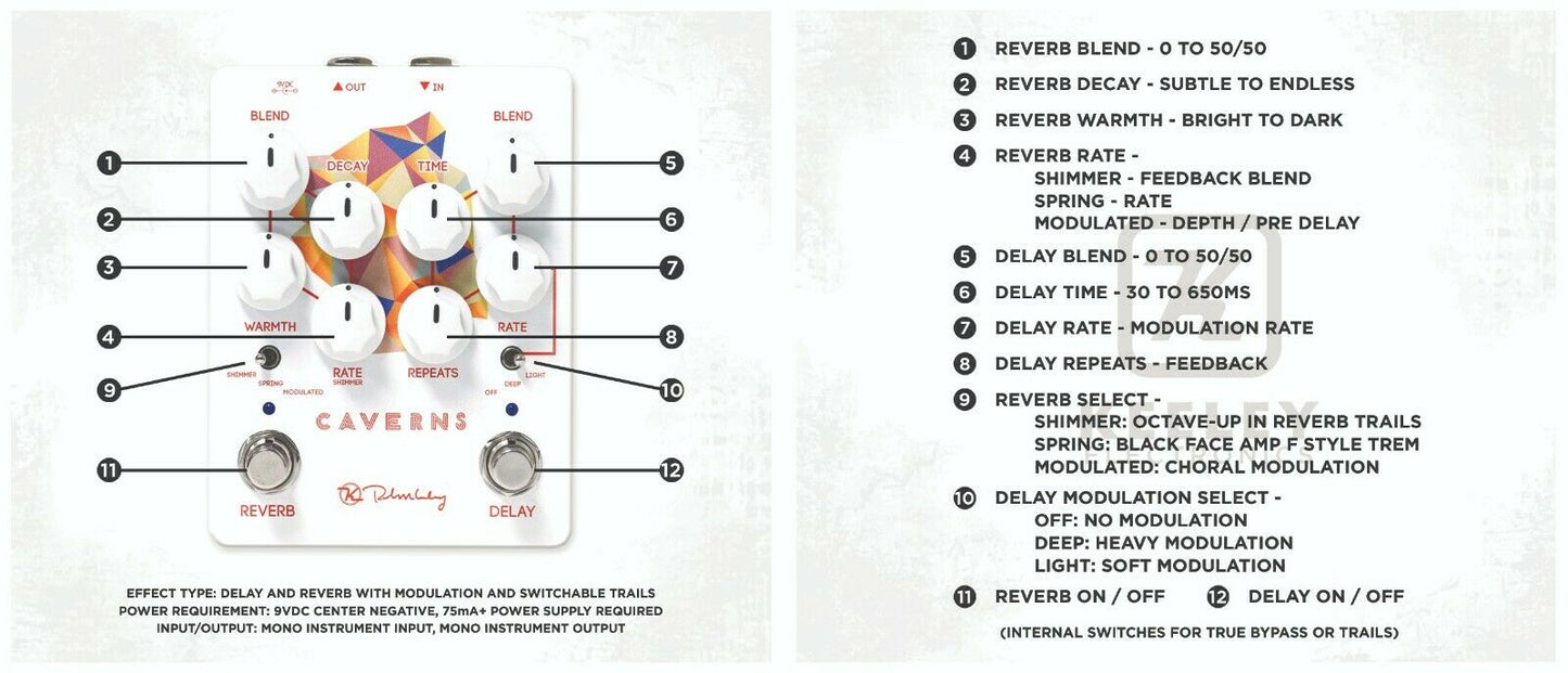 New - Keeley Caverns V2 Delay and Reverb Pedal