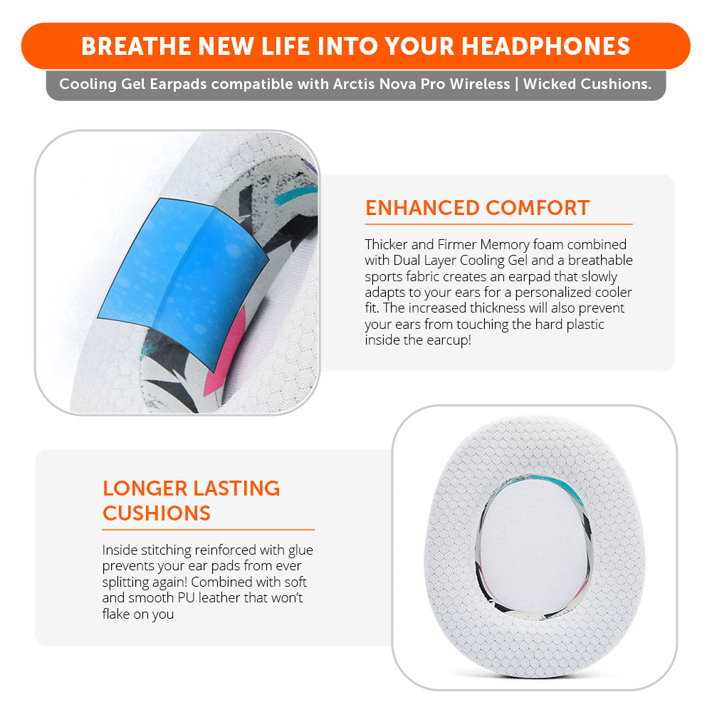 WC FreeZe Cooling Gel Earpads for Arctis Nova Pro Wireless
