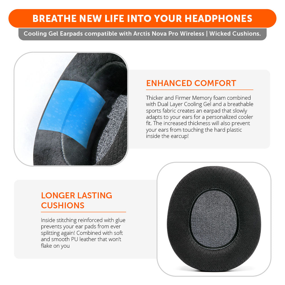 WC FreeZe Cooling Gel Earpads for Arctis Nova Pro Wireless