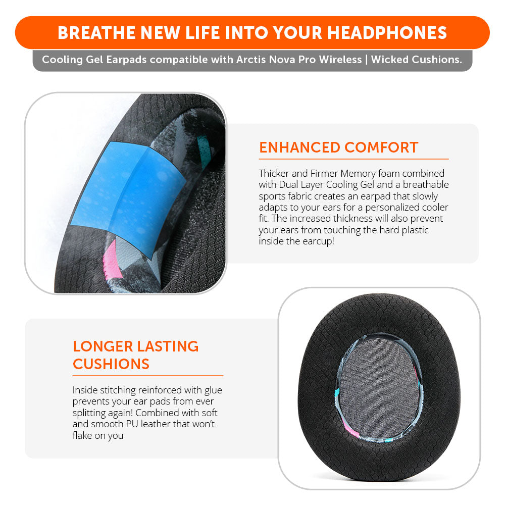 WC FreeZe Cooling Gel Earpads for Arctis Nova Pro Wireless