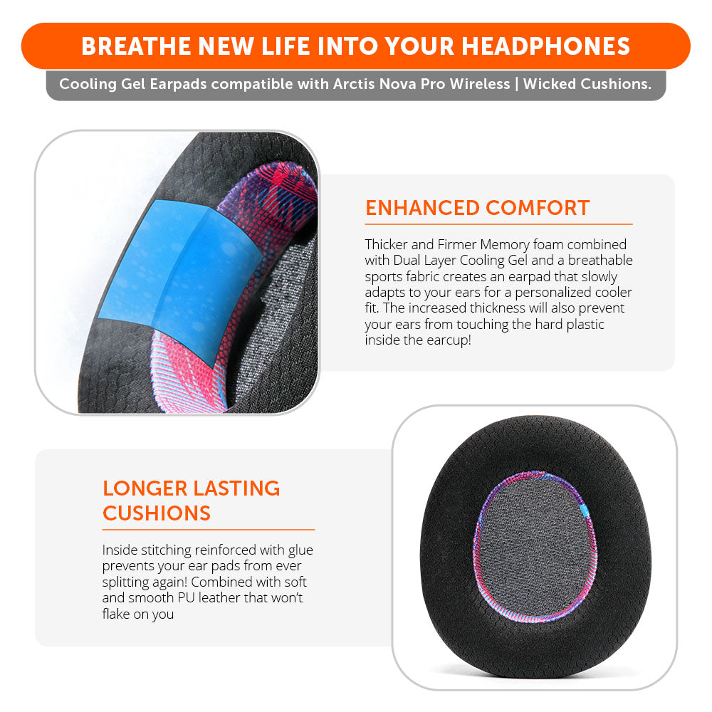 WC FreeZe Cooling Gel Earpads for Arctis Nova Pro Wireless
