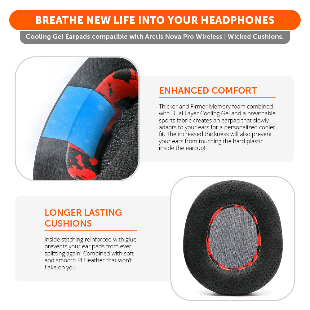WC FreeZe Cooling Gel Earpads for Arctis Nova Pro Wireless