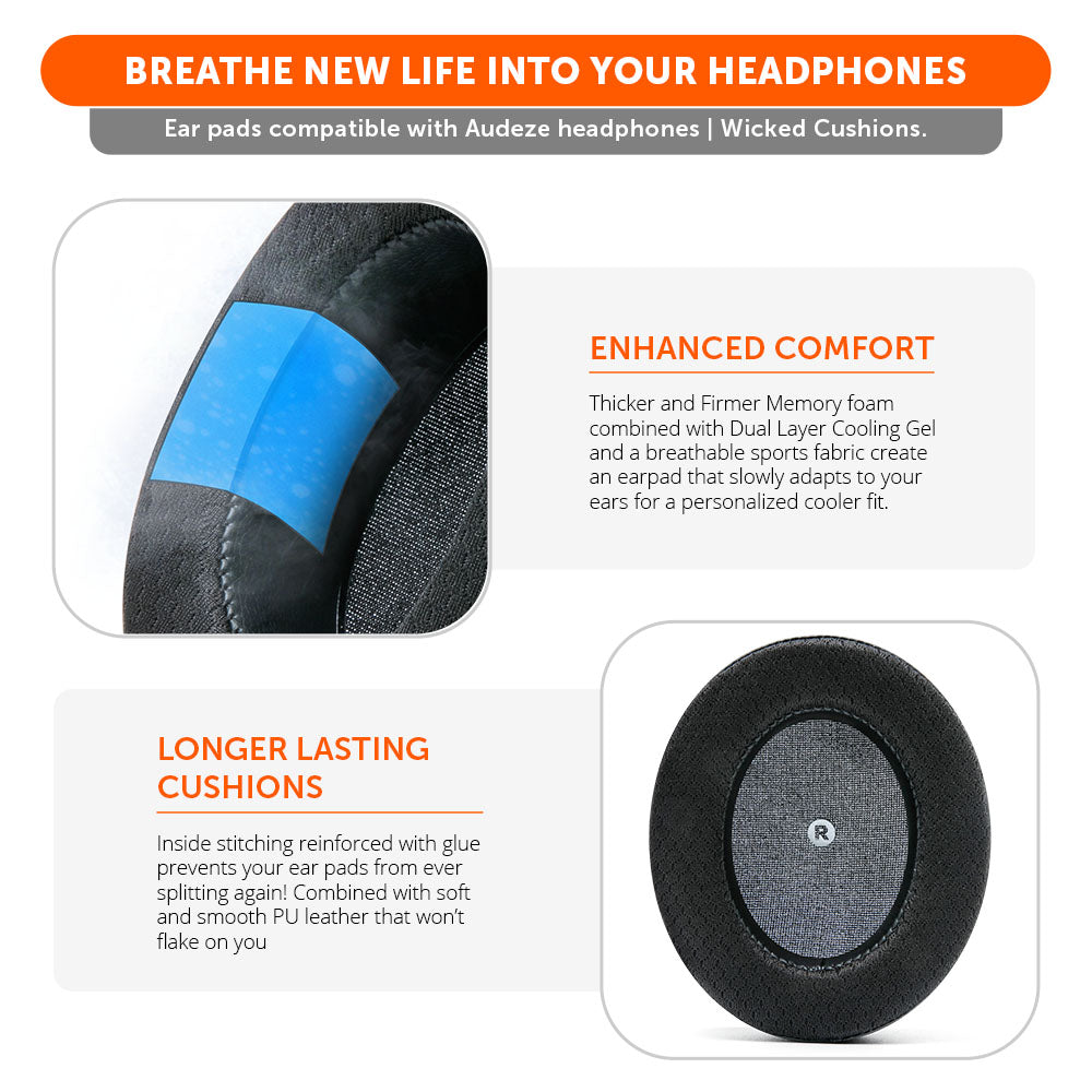 WC FreeZe Cooling Gel Replacement Earpads for Audeze Penrose & Mobius