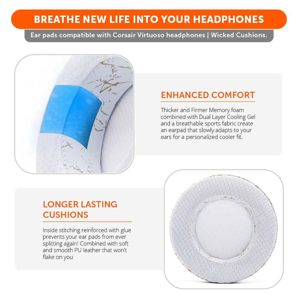 WC FreeZe Cooling Gel Earpads Corsair Virtuoso Headphones
