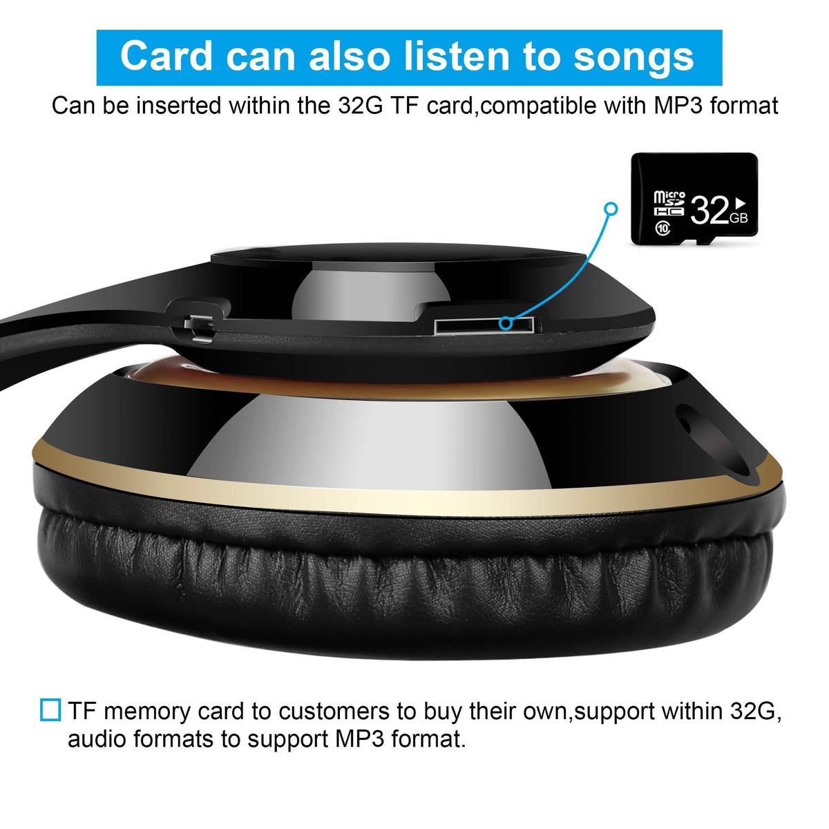 Wireless Bluetooth Heavy Bass Over Ear Stereo Headphones