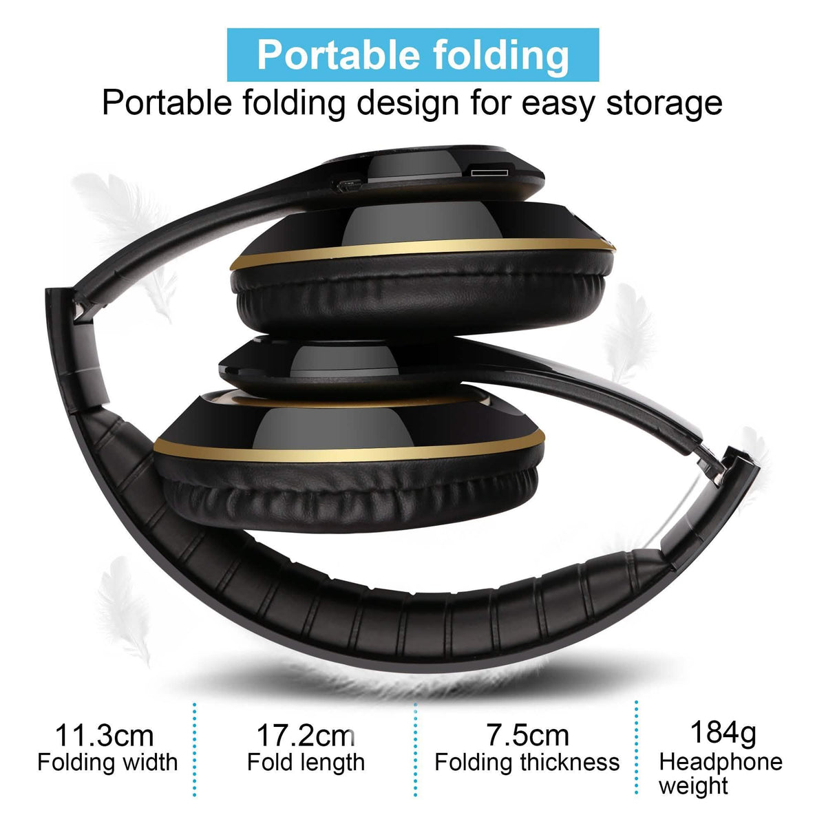 Wireless Bluetooth Heavy Bass Over Ear Stereo Headphones