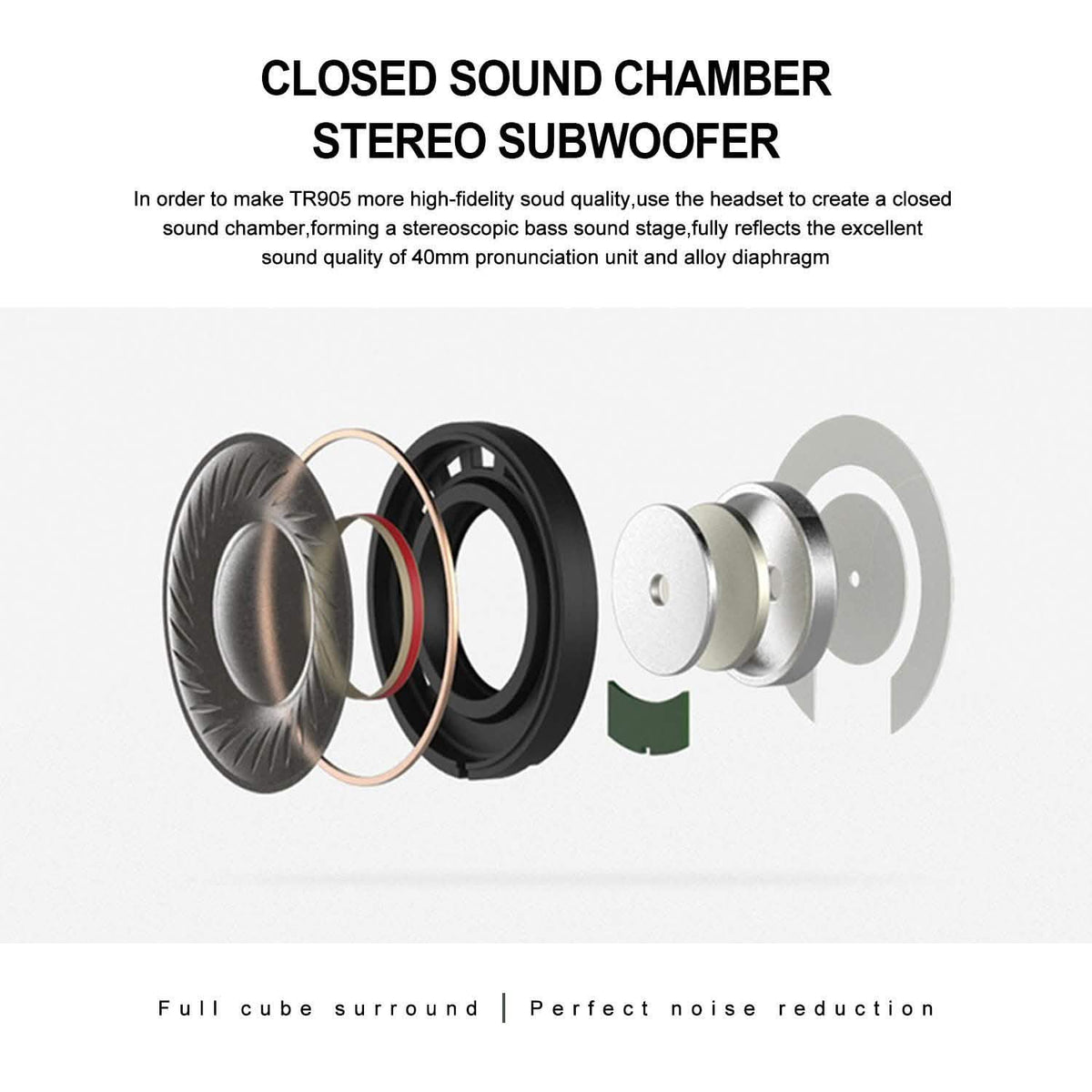 Wireless Noise Cancelling Over Ear Bluetooth Headphones Headset with Microphone