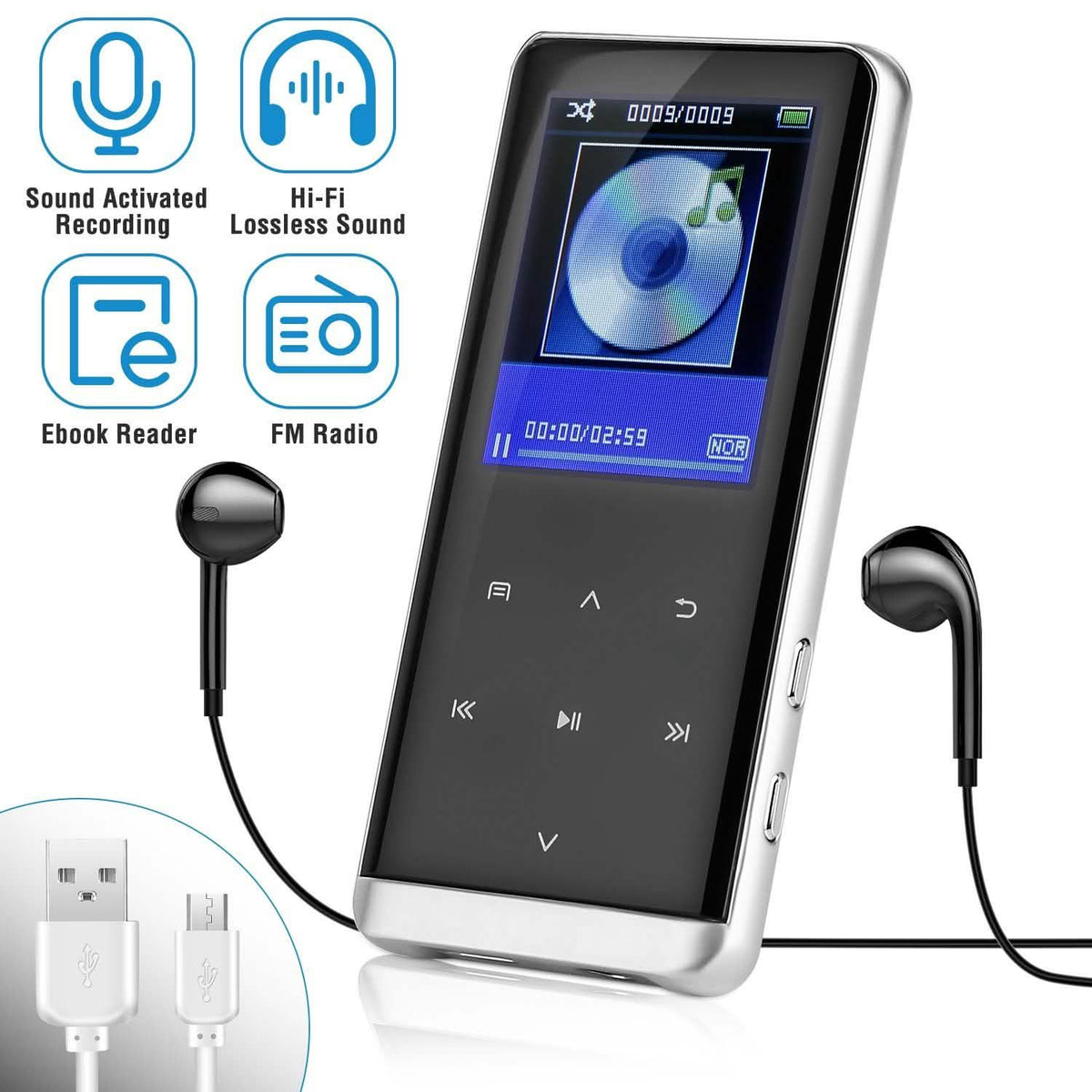 Wireless 32G Digital Music HiFi MP3 Player with Voice Recorder