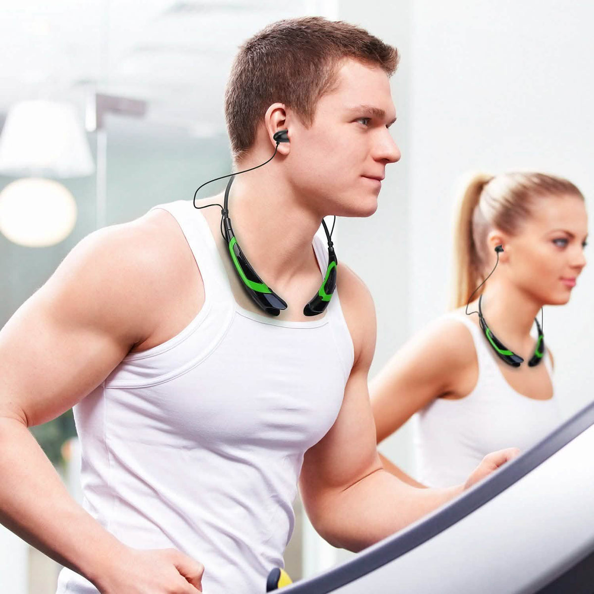 Wireless V5.0 Sweat-proof Neckband Headphones Sport Headsets