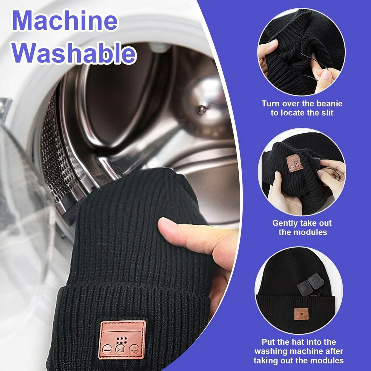 Wireless V5.0 Rechargeable Beanie Hat with Headphones