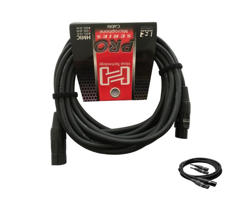 NEW - Hosa Pro Microphone Cable REAN XLR3F to XLR3M, HMIC-025 (25 Feet) Black