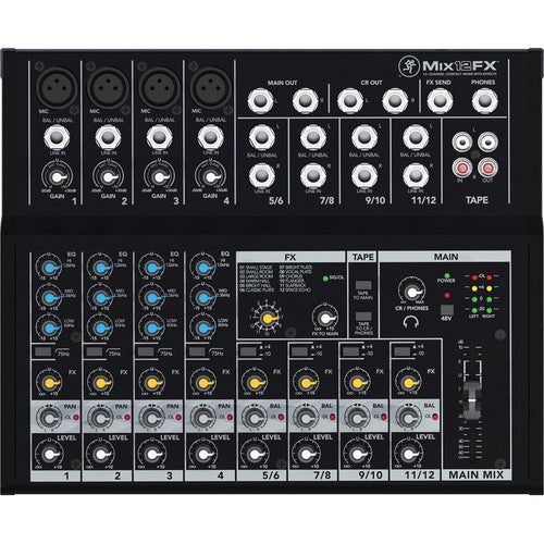 Mackie Mix12FX 12-channel Compact Mixer with Effects-NEW