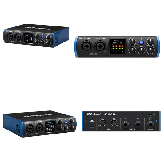 PreSonus Studio 24C 2X2 USB-C 24-bit/192kHz with 2 Mic Inputs Audio Interface - New