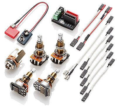 EMG Solderless Wiring Conversion Kit for 1 Or 2 Pickups ACTIVE LONG SHAFT POTS -NEW