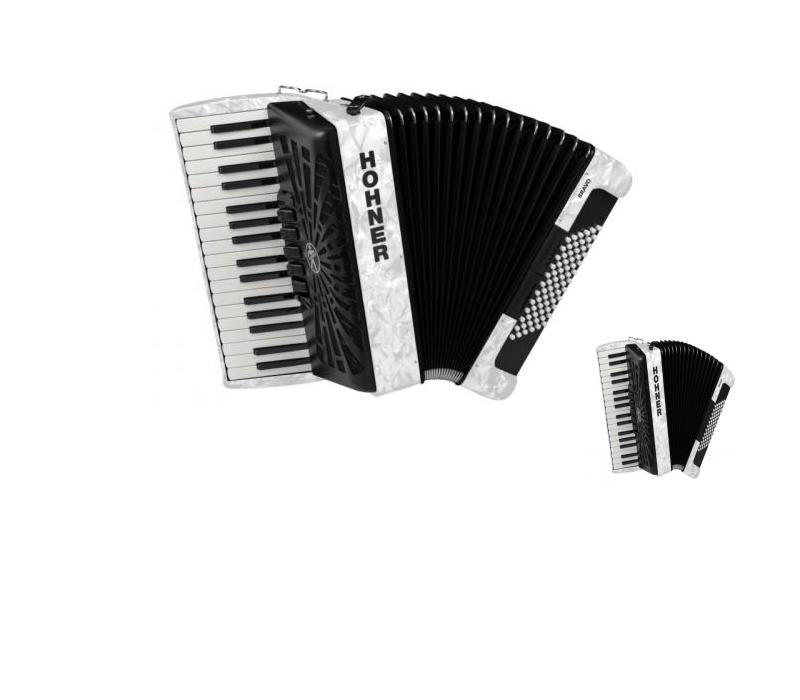 Hohner Bravo III 72 Accordion, pearl white -NEW