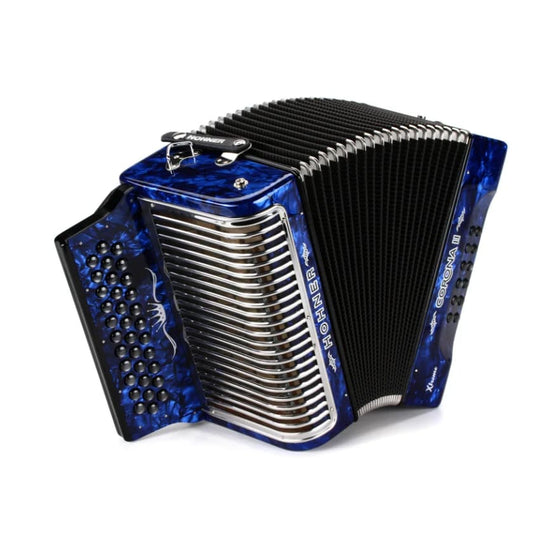 Hohner Corona II Xtreme Diatonic Accordion - Keys of F/Bb/Eb - Pearl Dark Blue -NEW