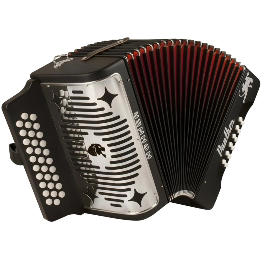 Hohner Panther Diatonic Accordion - Keys of G/C/F - Black-NEW