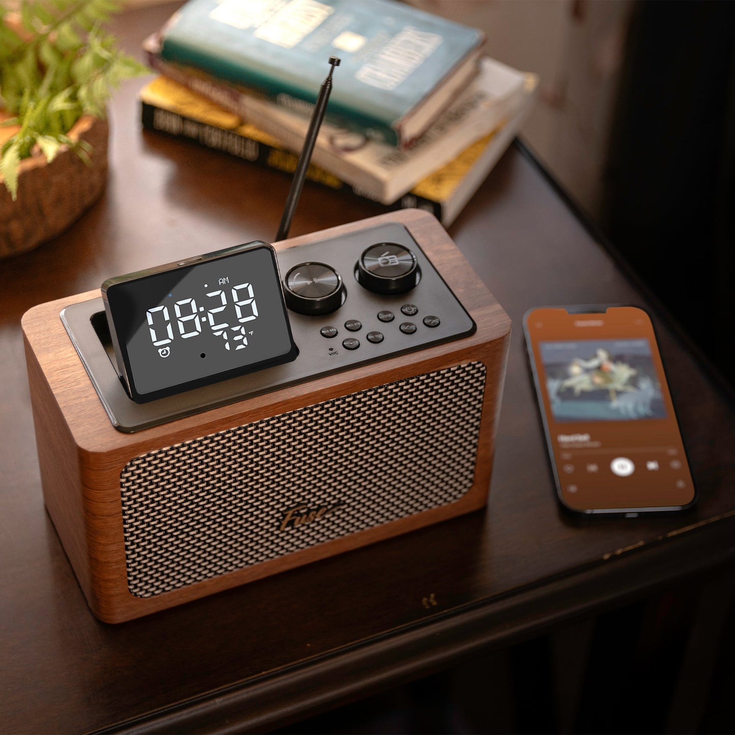 Fuse Zide Vintage Retro Alarm Clock Radio with Bluetooth