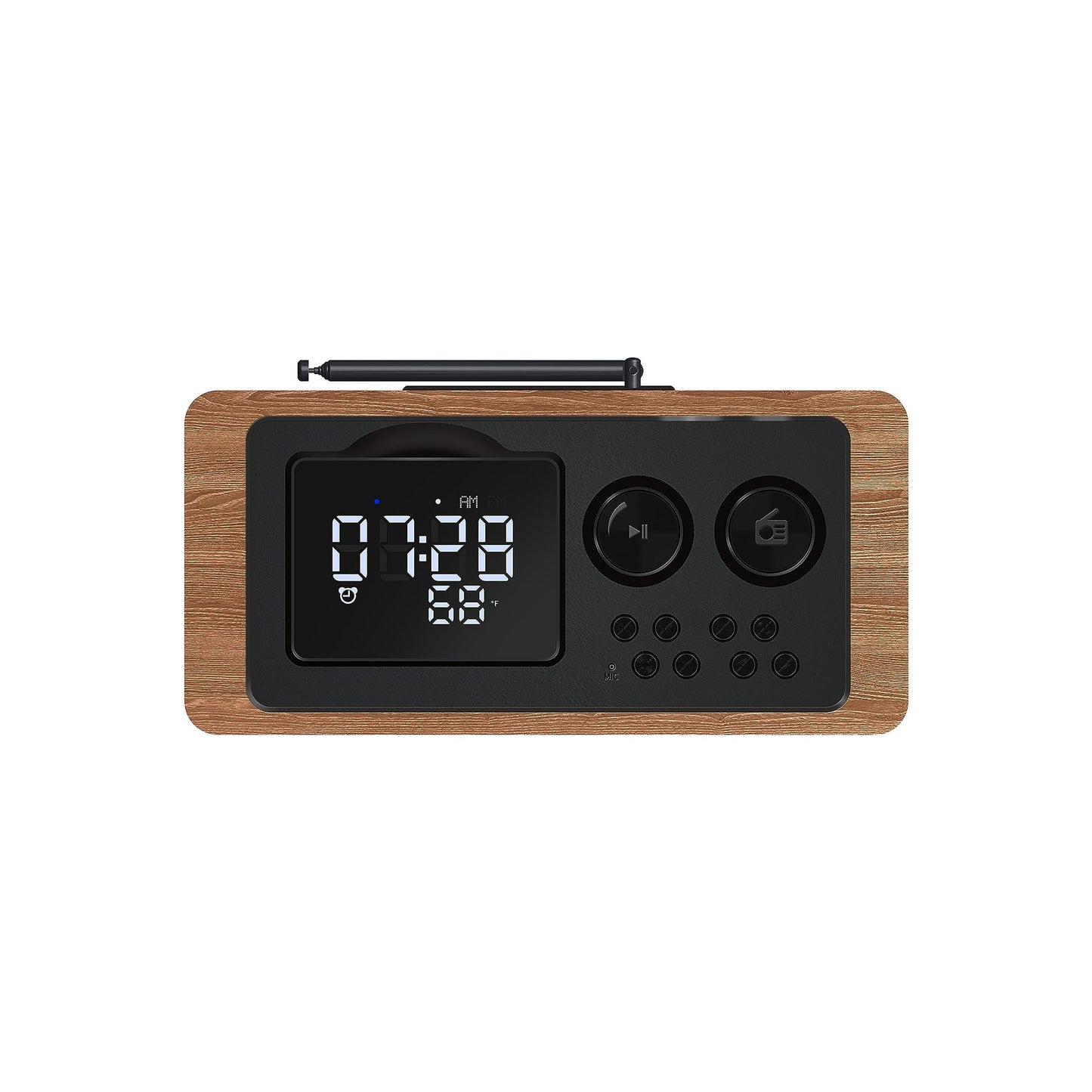 Fuse Zide Vintage Retro Alarm Clock Radio with Bluetooth