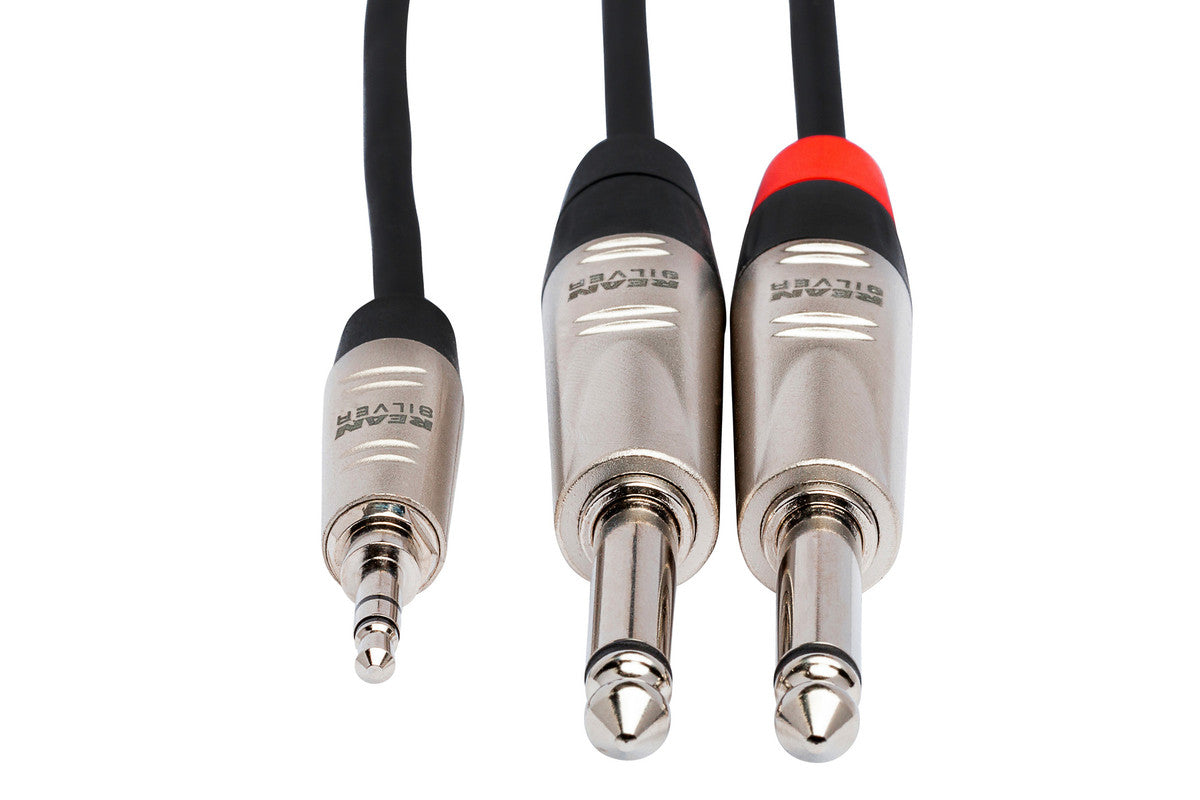 Hosa HMP-003Y Pro Stereo Breakout Cable - 3.5mm TRS Male to Dual 1/4-inch TS Male - 3 foot