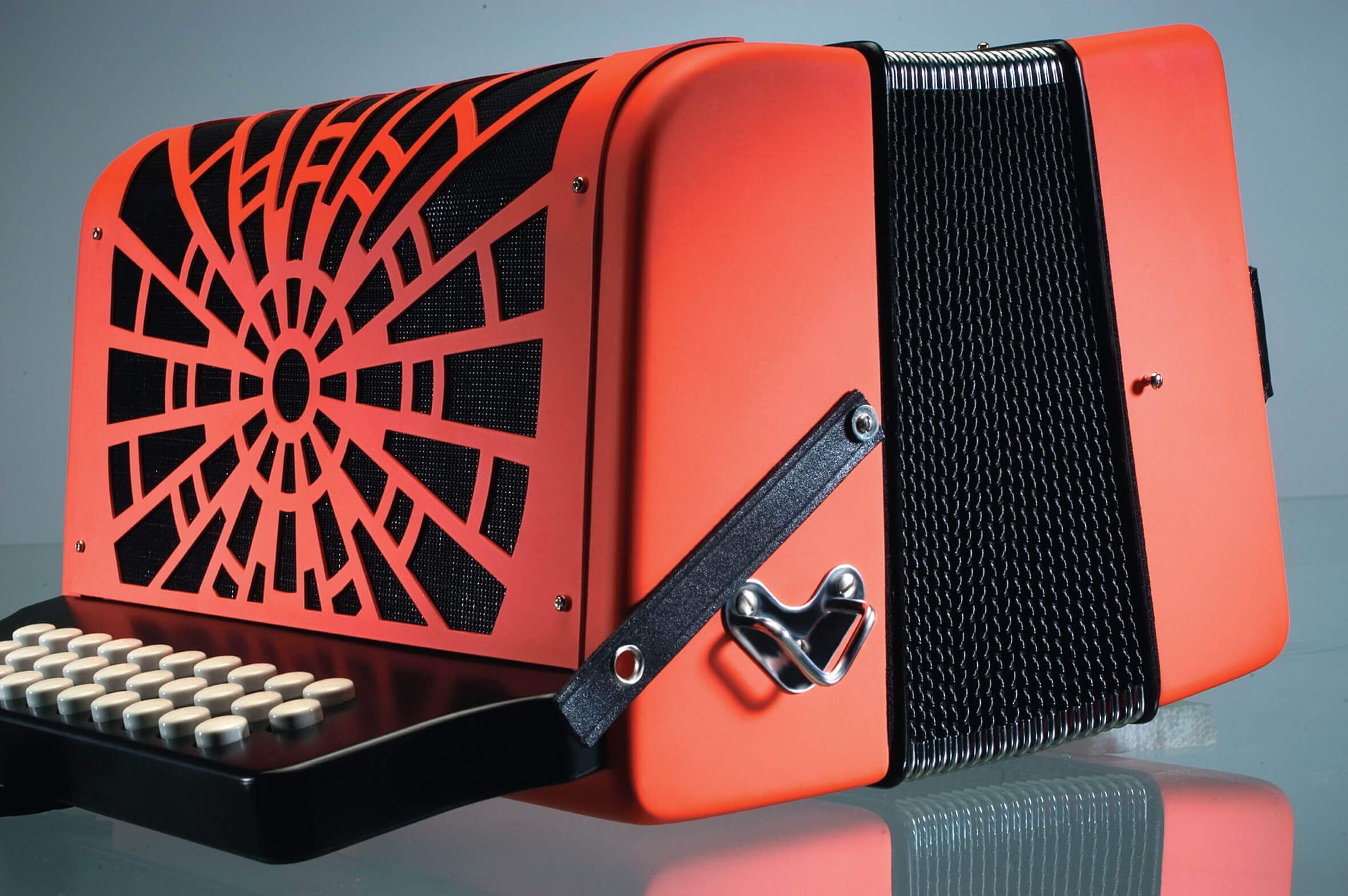 Hohner Compadre Diatonic Accordion - Keys of F/Bb/Eb - Orange-NEW